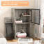 Enceinte de litière moderne pour chat avec plate-forme et échelle, maison de chat intérieure cachée, Villa double couche pour chats, L 33,5 po x l 17,9 po x H 41,9 po, gris-129415304