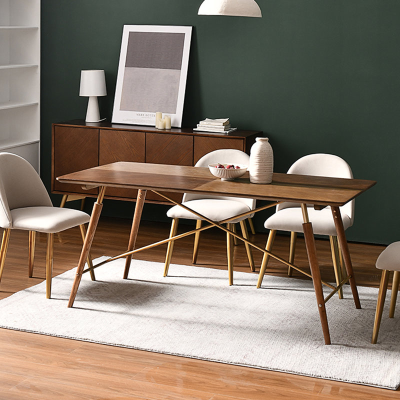 Snover modern hard retro rectangular dining table, 29.52"H x 62.99"L x 31.49"W