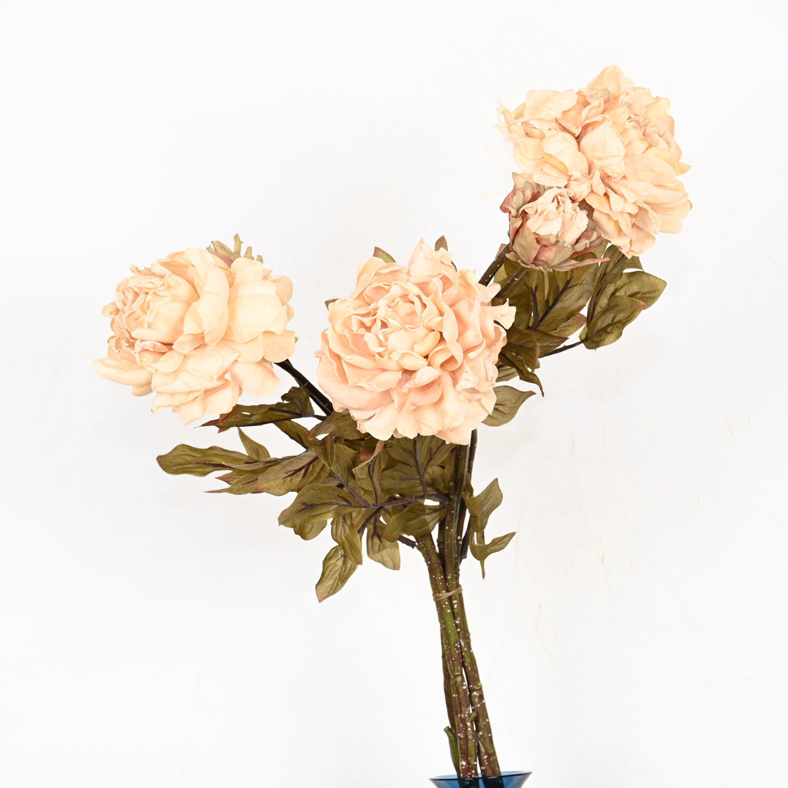 Artificial Farmhouse Peony Floral Arrangements For Vase Filler, Fall Foliage Sprays Long Stem Faux Flower Thanksgiving Day Home Wedding Party Dining Table Centerpiece Decor