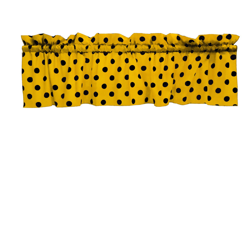 Cantonnière sur mesure en mélange de coton à pois 58 po Chrisman, L 58 po x L 32 po, Jaune / noir