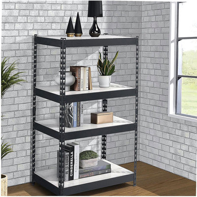 Bibliothèque naturelle noire à 4 niveaux
