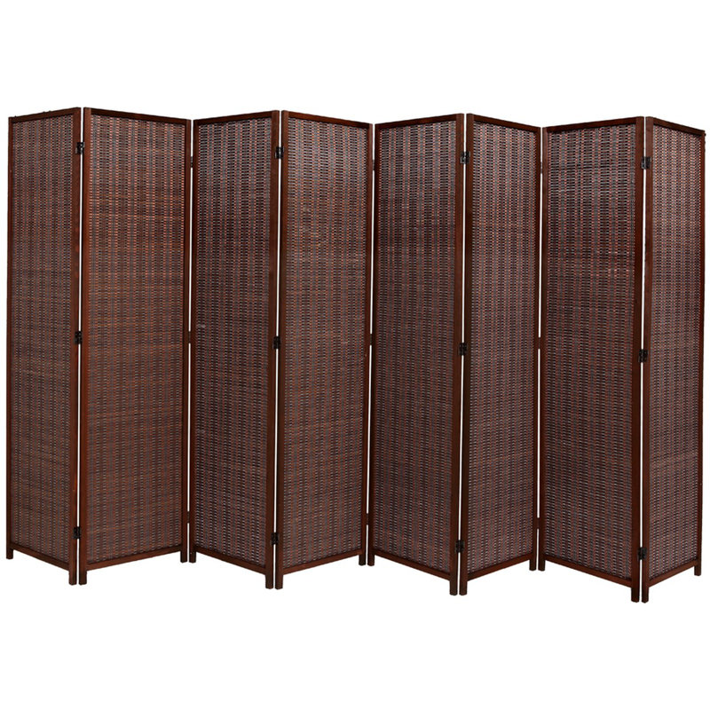 Paravent en bois massif Akridge, Brun, 8