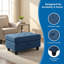 Flint Storage Ottoman | Non-Pilling Fabric | X-Stitching | Solid Wood Frame-1510540563