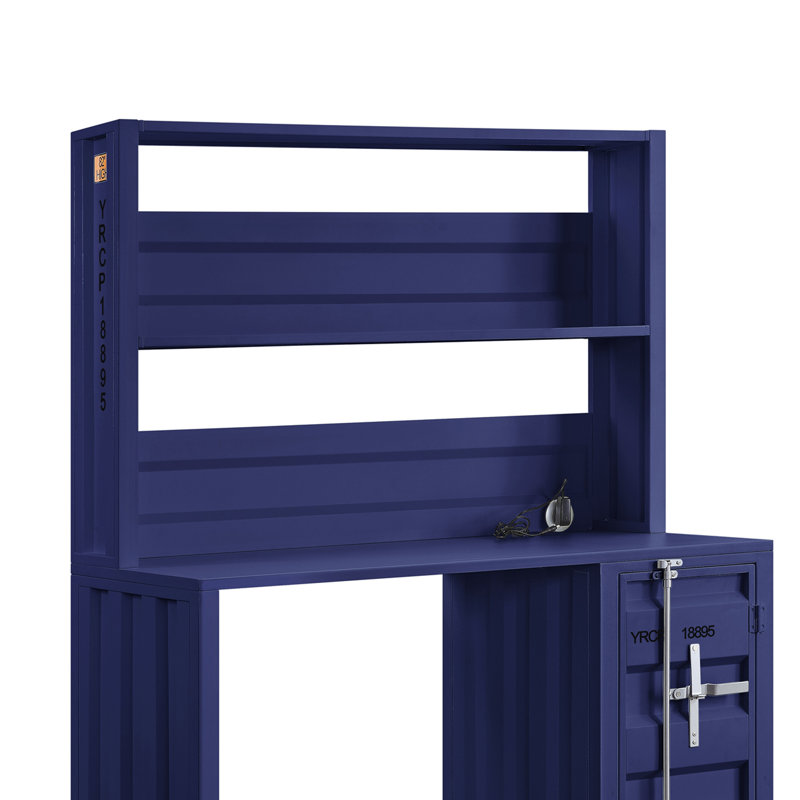 Iron Writing Desk, Blue, 60" H x 48" W x 24" D