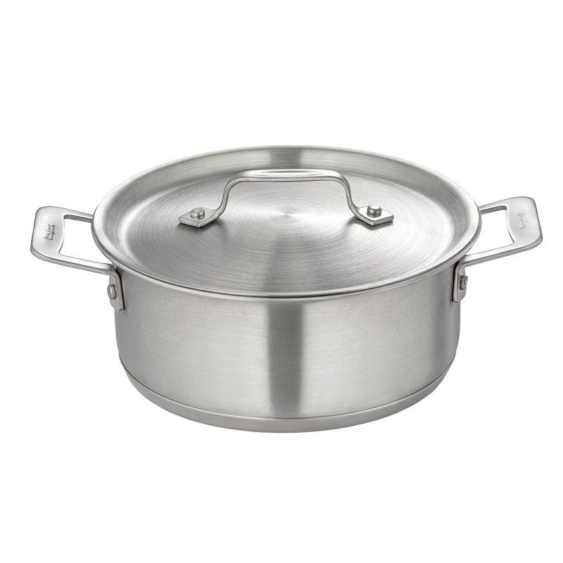 Cucina 3-Quart Silver Stainless Steel Round Casserole with Lid