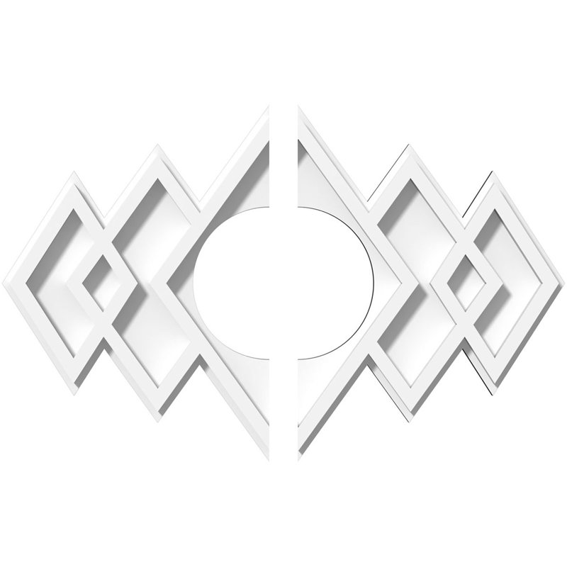 Médaillon de plafond contemporain en PVC de qualité architecturale Zoe, H 9,375 po x l 14 po x P 1 po