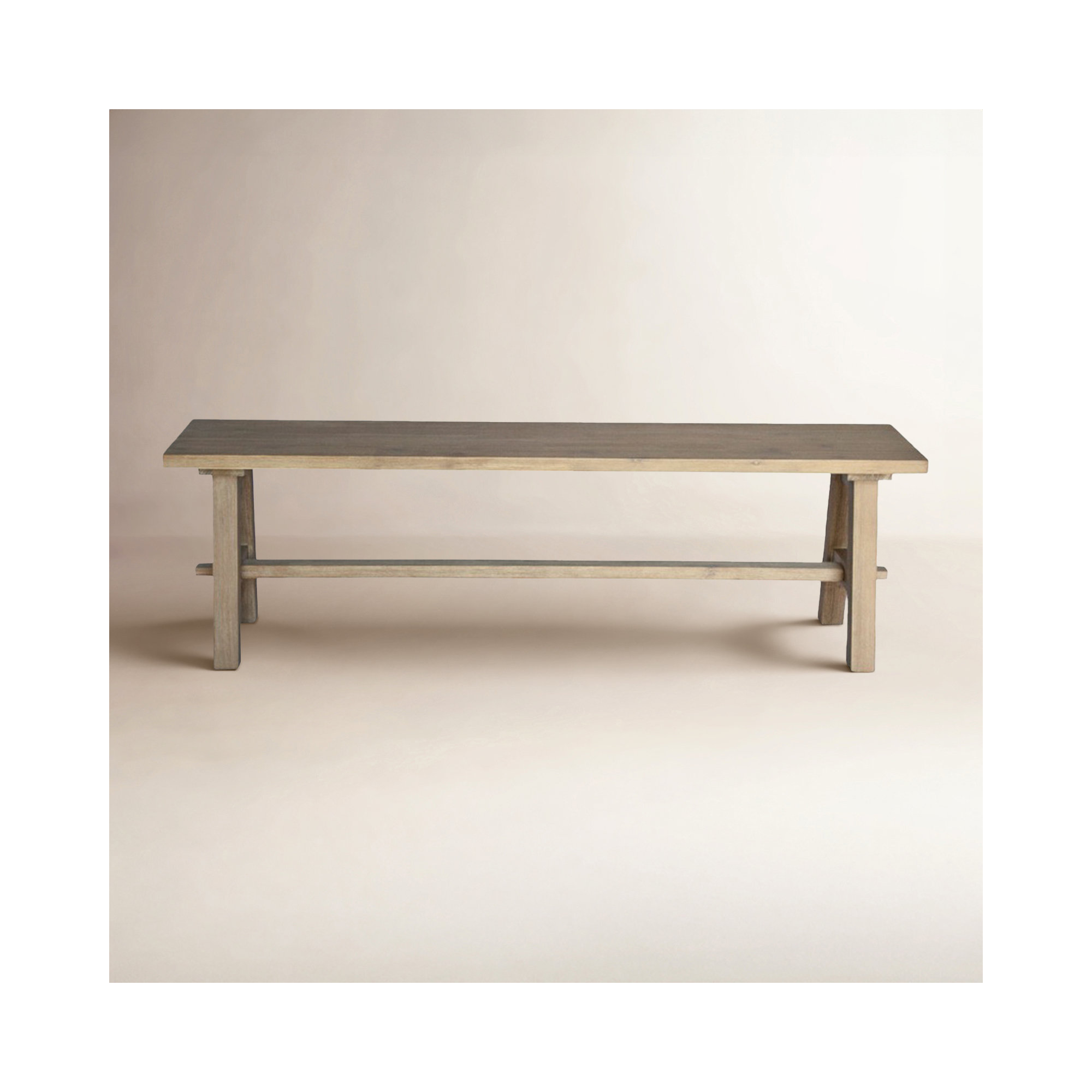 Naugatuck Wood Bench, Brushed Smoke