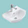 White Ceramic Small Wall Mount Bathroom Sink 17.75" Arc Basin with Overflow