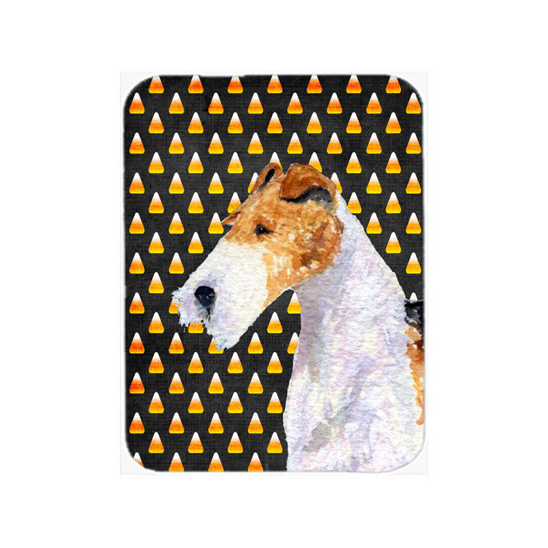 Planche à découper en verre caroline fox fox terrier Halloween Candy Corn