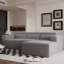 Canapé en forme de L parfait pour les petits appartements Canapé modulaire moderne de 109 po, canapé en tissu Teddy, canapé d'angle à 3 places, canapé rembourré moderne avec méridienne et coussins pour le salon