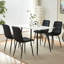 Velvet Upholstered Dining Chairs with Tapered Metal Legs-899236135