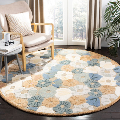 Tapis brun / bleu en laine / viscose touffeté à la main Coreatha Martha Stewart