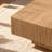 35.3 Inch Solid Wood Square Coffee Table With 2 Drawers, Handcrafted Fluted Design-617981556-727837462