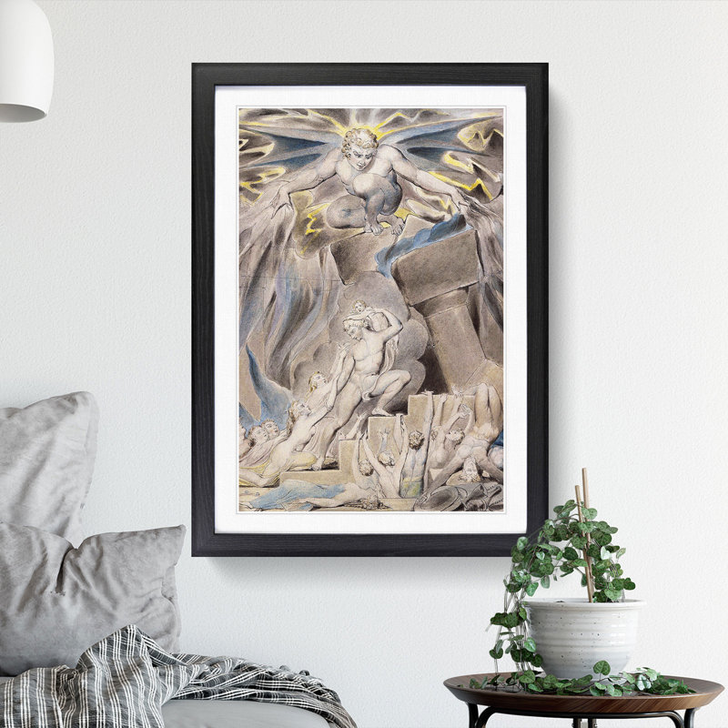 Overwhelmed by William Blake - Framed Print, 65cm H x 48cm W x 2cm D, Black Framed