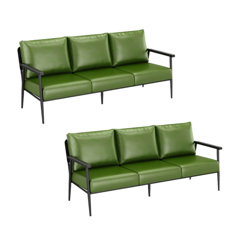 Banc rembourré en similicuir Simple Banc Cafe, Vert