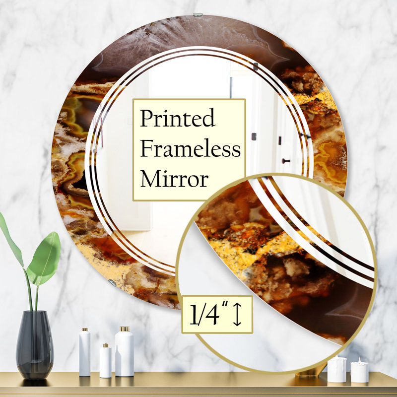 Miroir mural moderne sans cadre en forme de sable triple c, 23,6 po x 23,6 po