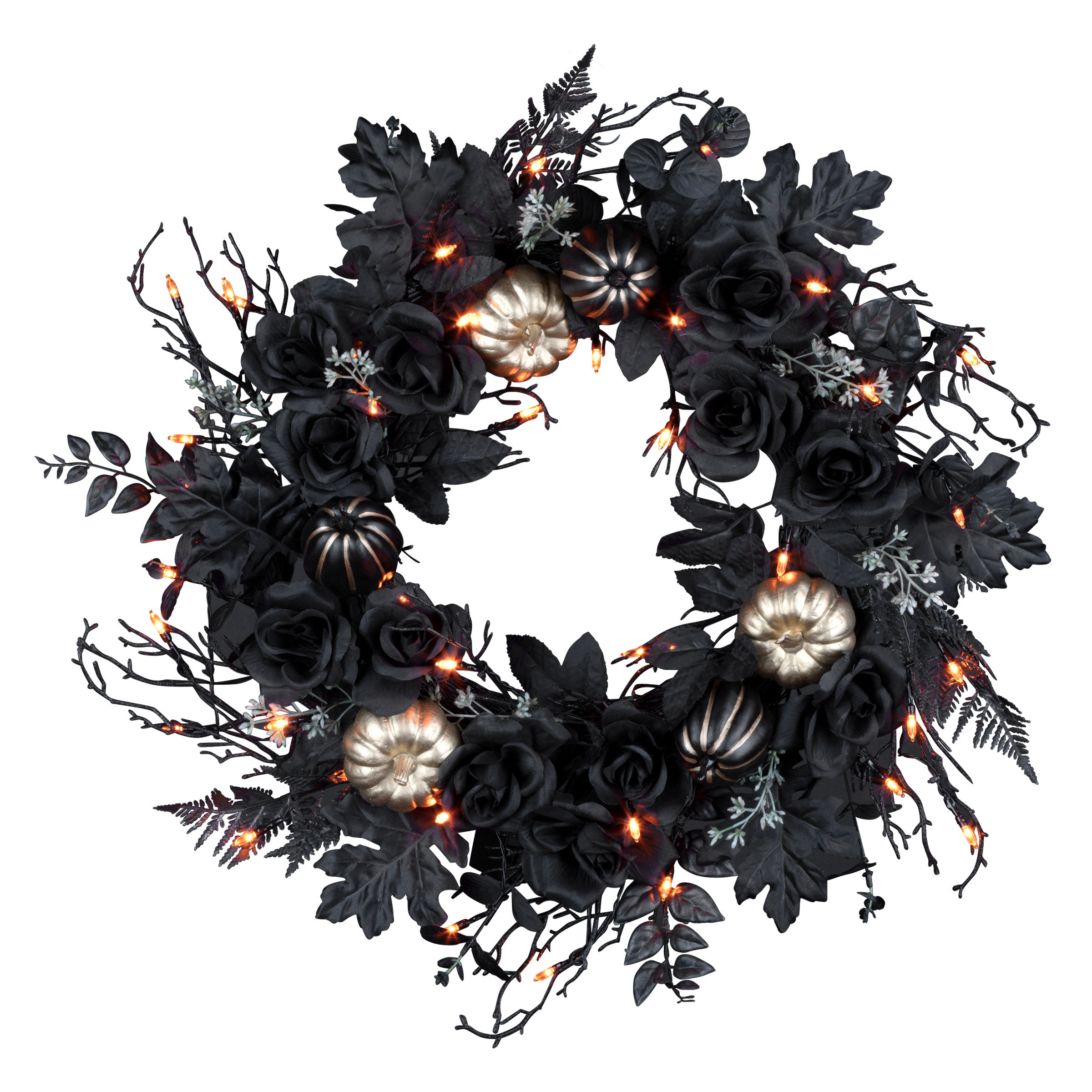 Wreath of LED Lights Lumisky Black Grey