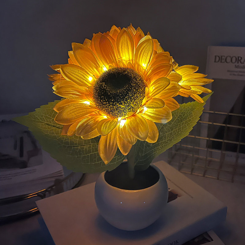 Simulation de tournesol rechargeable avec lumière de nuit