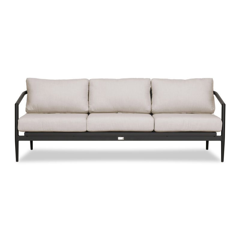 Outdoor 3 - Seat Patio Sofa, Cast Silver Sunbrella®, Black