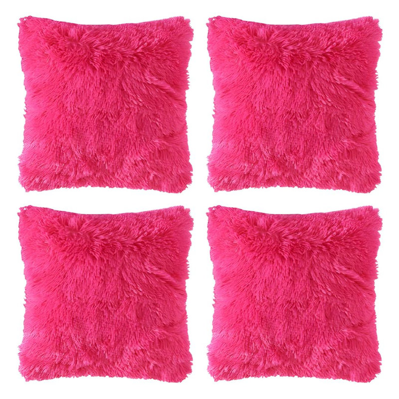 Faux Fur Pattern Faux Fur Throw Pillow, Rose Pink