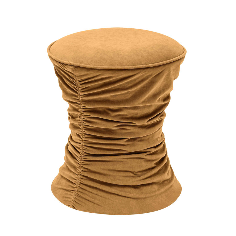 16.5" Wide Velvet Novelty Standard Ottoman, Dark Terracotta Velvet