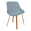 Chaise d'appoint Mid-Century moderne en bois zébré et tissu bleu - ensemble de 2-1976519291-1976519289