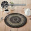  Tapis de moulin en jute noir et blanc Mill