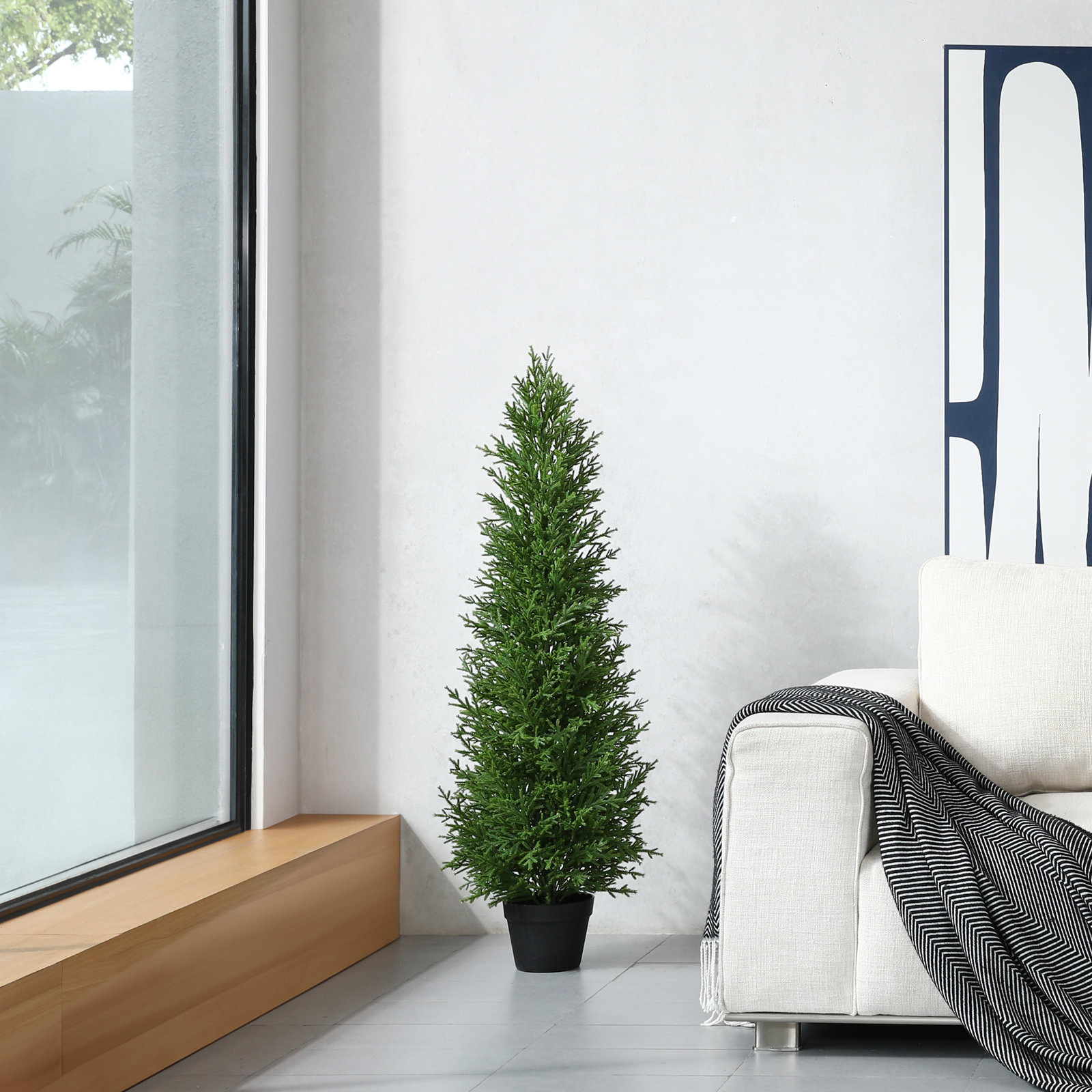 Adcock 60" Cedar Topiary in Pot, 48" H x 46" W x 46" D