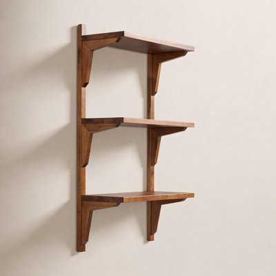 18" Solid Wood Tiered Accent Shelf