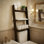 Étagère de rangement autoportante à 3 niveaux pour la salle de bain - Rangement échelle en bois de bouleau foncé, rangement peu encombrant pour la salle de bain