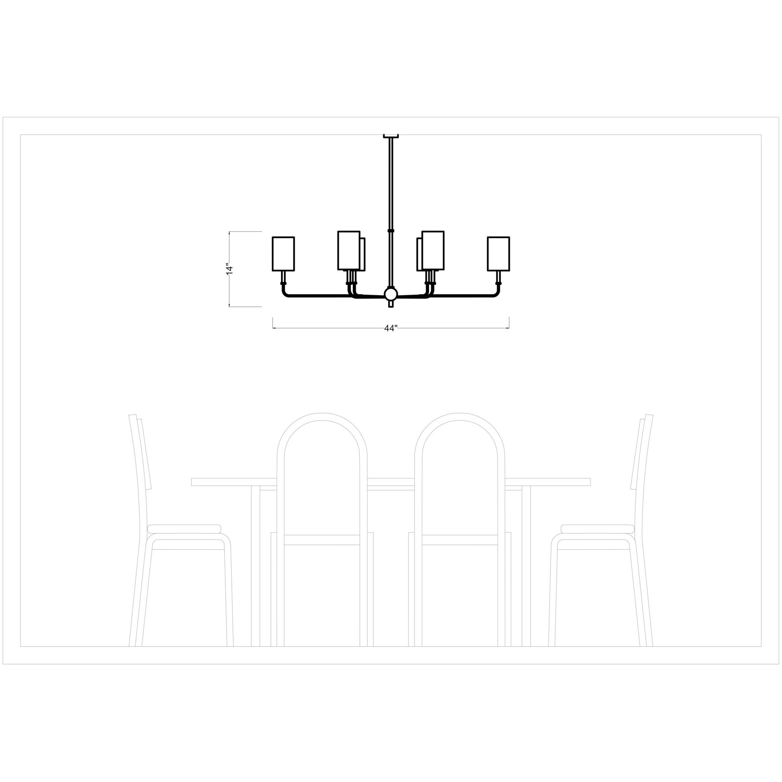 Rowley 6 - Light Dimmable Chandelier, Brushed Nickel