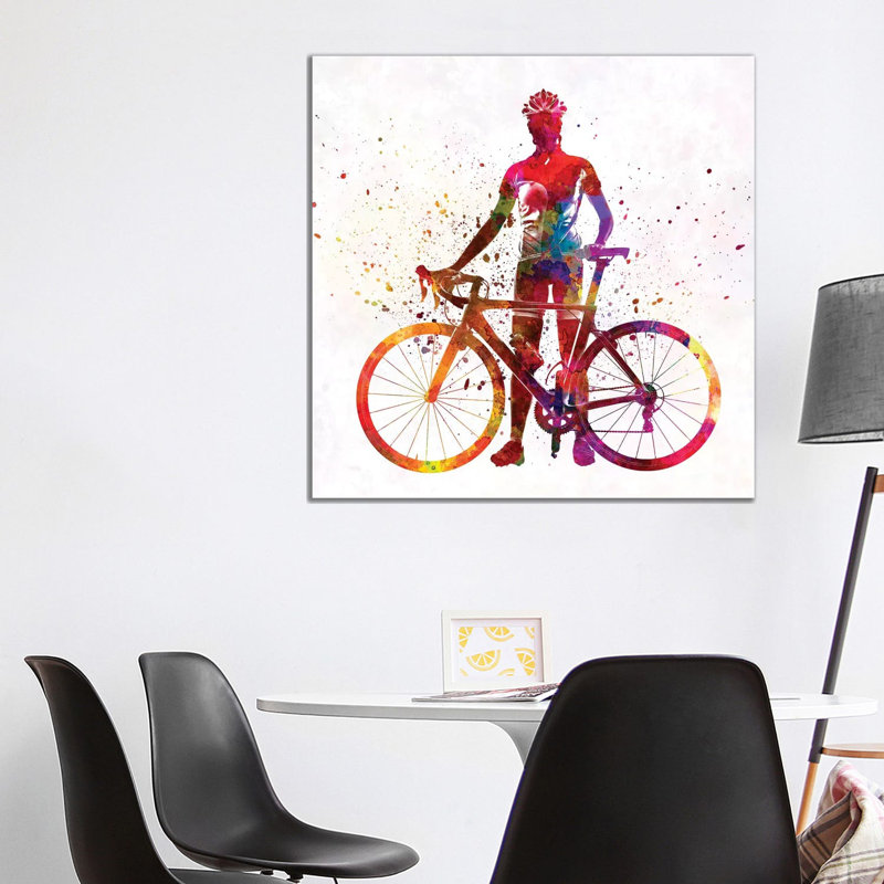 Woman Triathlon Cycling by Paul Rommer - Wrapped Canvas Painting, 93.98 cm H x 93.98 cm W