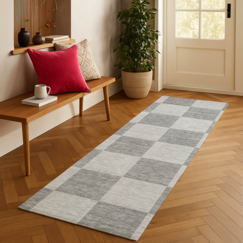 Machine Washable Indoor/Outdoor Braegger ACN2345 Geometric Rug, Runner 2'3" x 7'6"