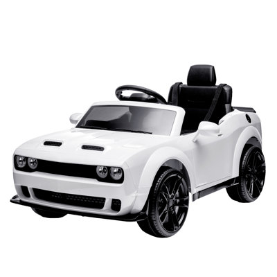 12V Kids Licensed Dodge Challenger Ride-On Car, Electric Vehicles with Remote, LED Lights, wireless audio & MP3