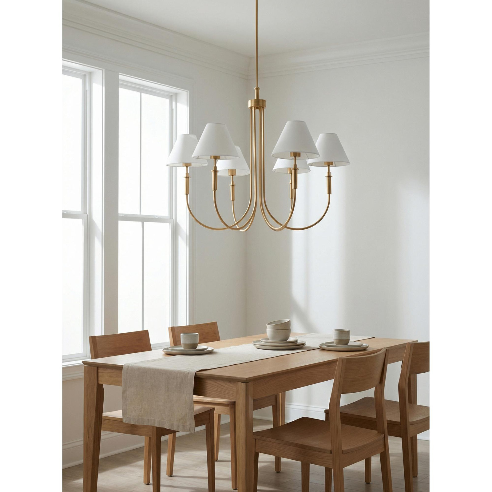 Celeste Iron 6-Light Chandelier, Brass