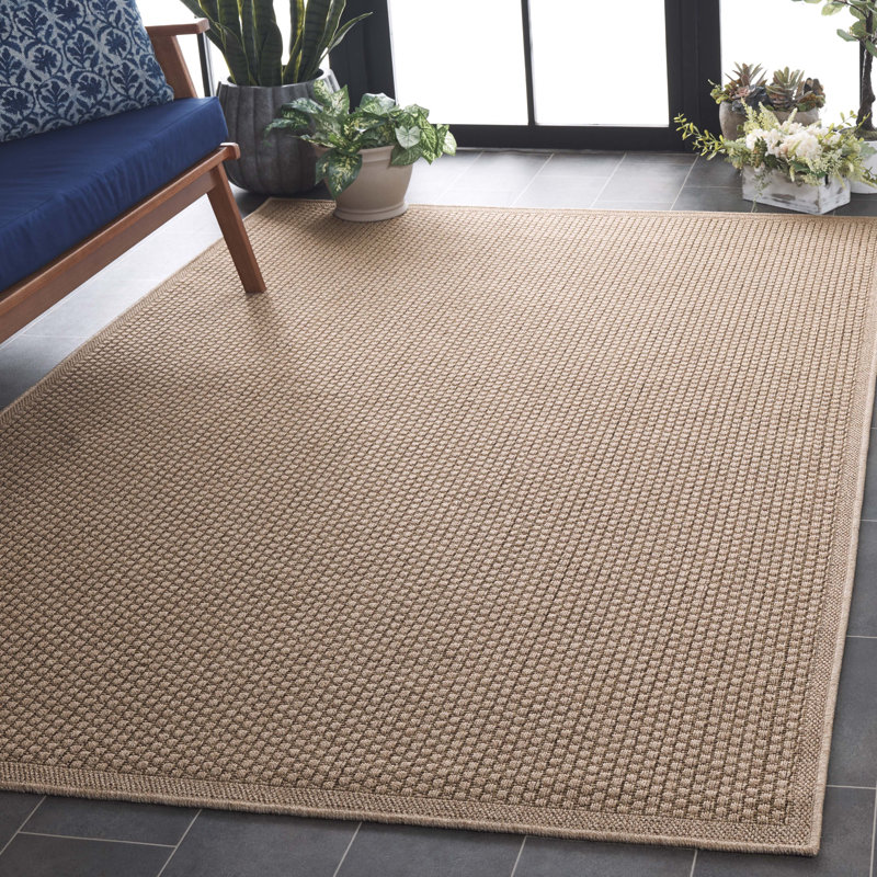 Bernessa Performance Solid Color Indoor/Outdoor Area Rug, Rectangle 5'3" x 7'6"