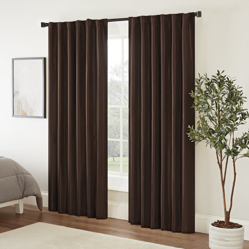 Blackout Curtain Single Panel, 52" W x 63" L, Espresso