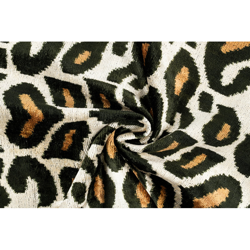 Silk Lumbar Rectangular Pillow Cover & Insert, Gray/Beige/Animal Print
