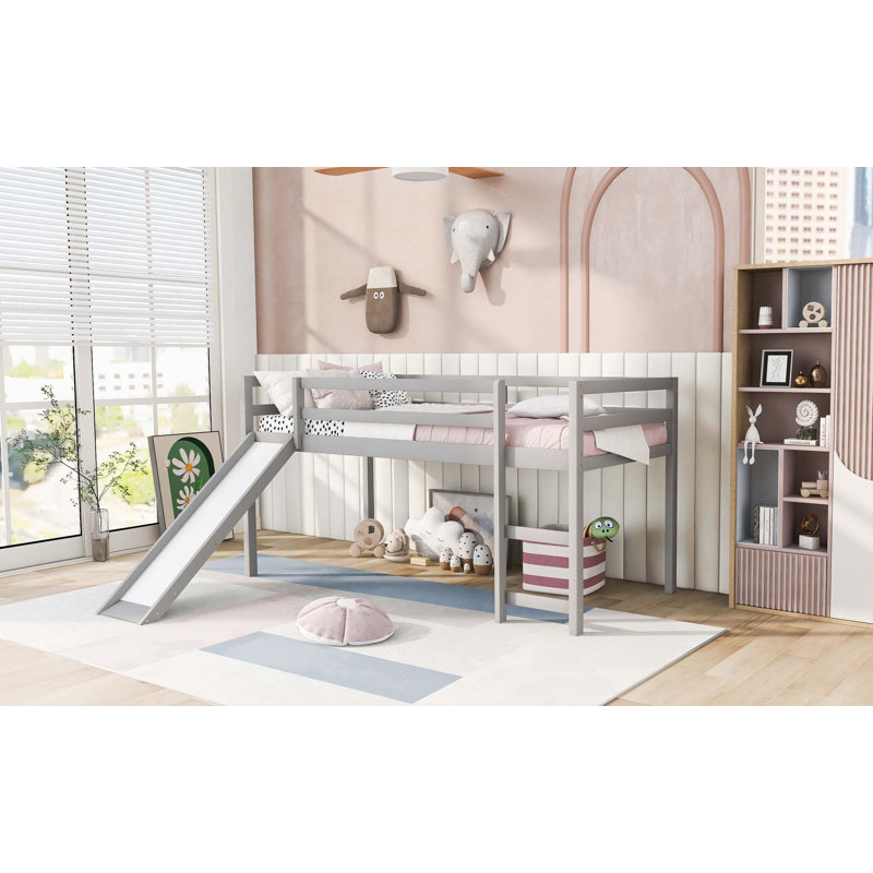 Lit mezzanine simple avec glissière multifonctionnel, Grey