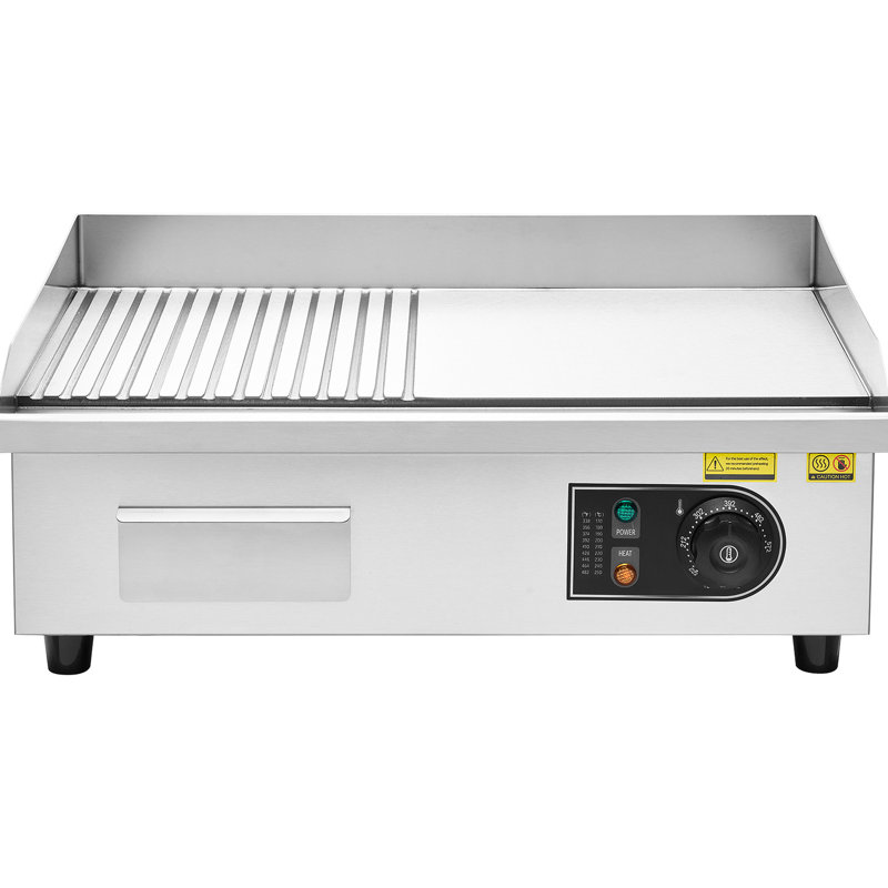 Plaque chauffante commerciale en acier inoxydable 21,06 x 11,81 pouces 1750W 122 - 570f