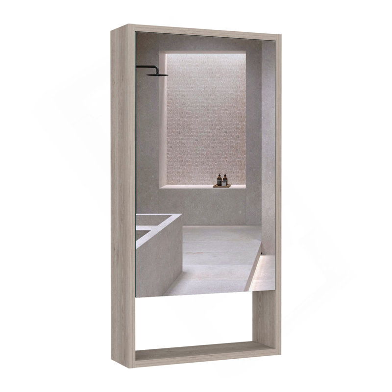 Armoire à pharmacie Irvine, une tablette extérieure, finition gris clair, Gris clair