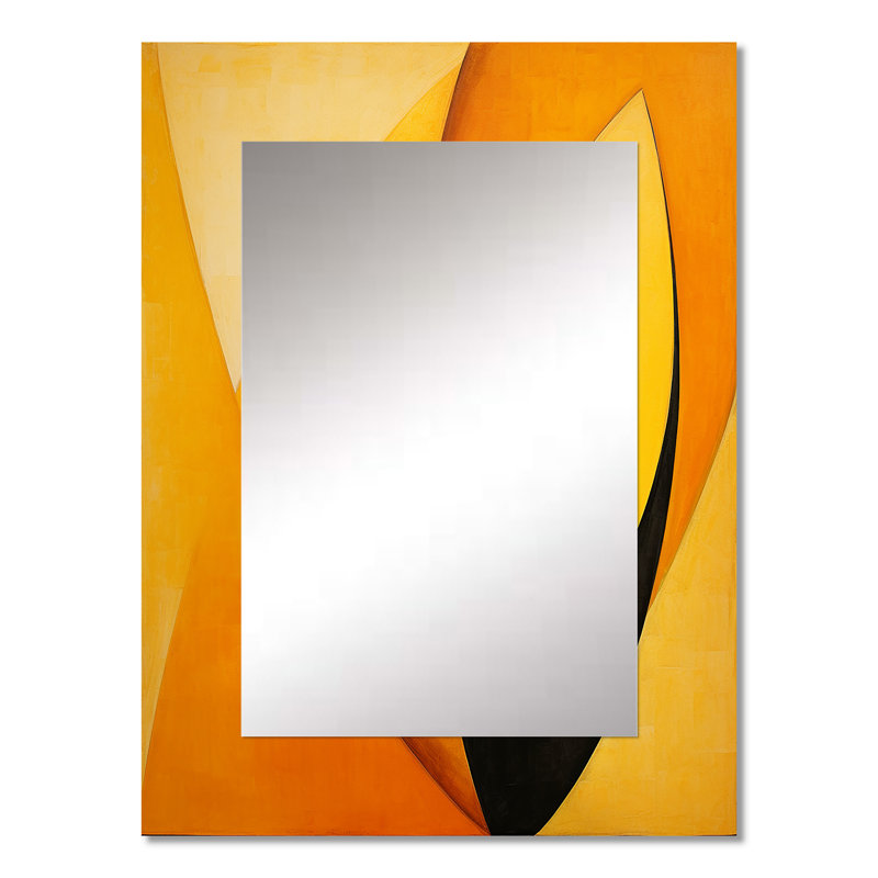 Amber Arcs Mango Fruit - grand miroir de fruits, décor de miroir mural traditionnel unique, impression d'art en métal
