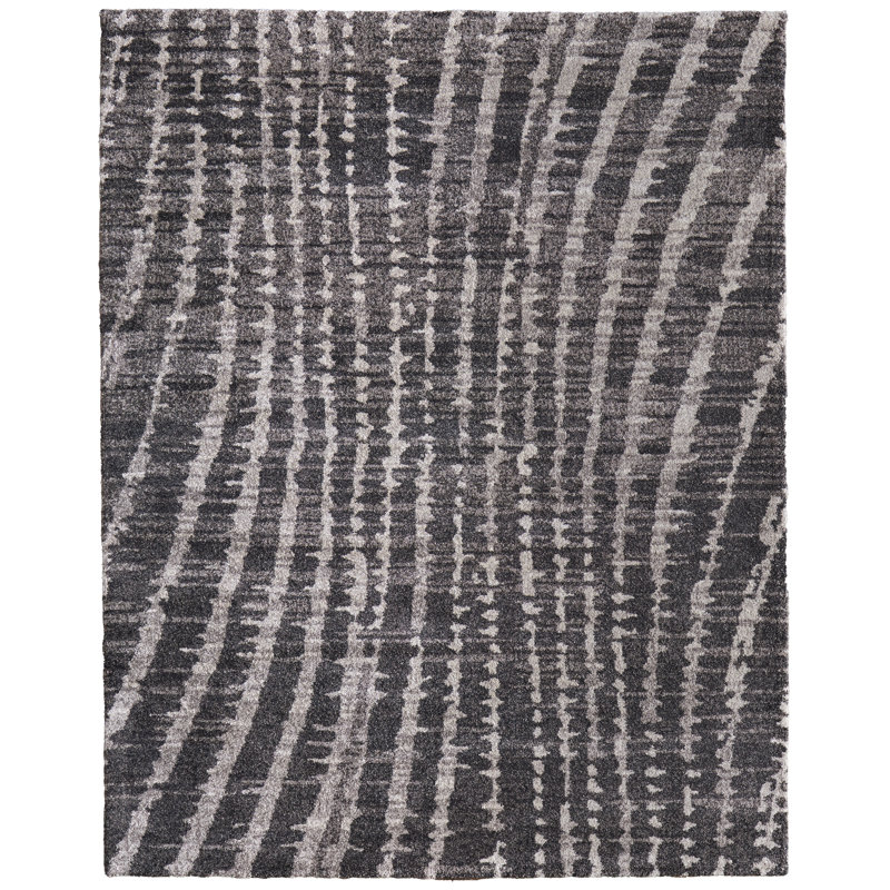 Templas Modern Abstract, Black/Gray/Ivory, Rectangle 9' x 12'