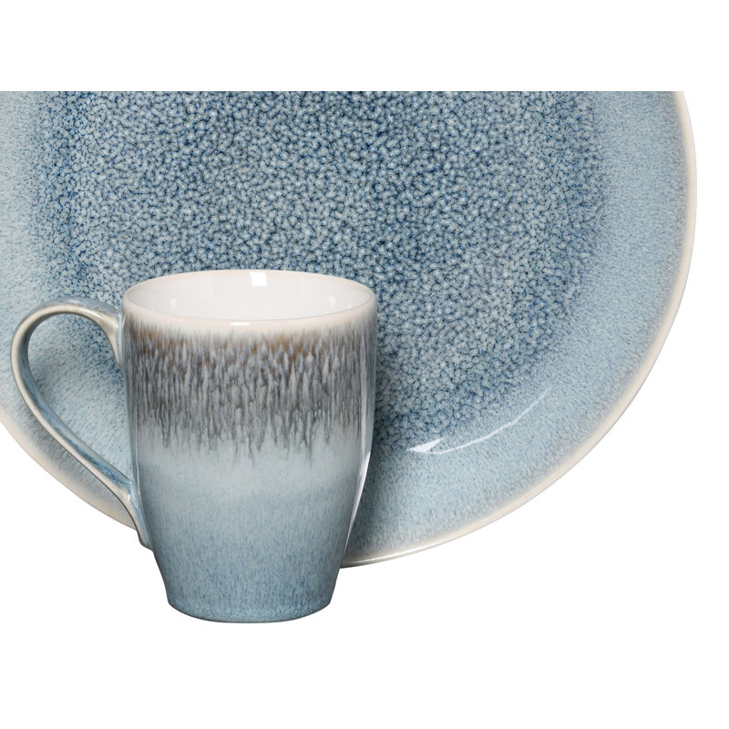 Creatable 25864, Caldera Sand collection, 8 piece dinnerware set, Ice blue