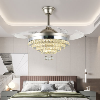 Ventilateur de plafond à DEL 4 pales 42 po avec télécommande et ensemble d'éclairage inclus Alexandrino