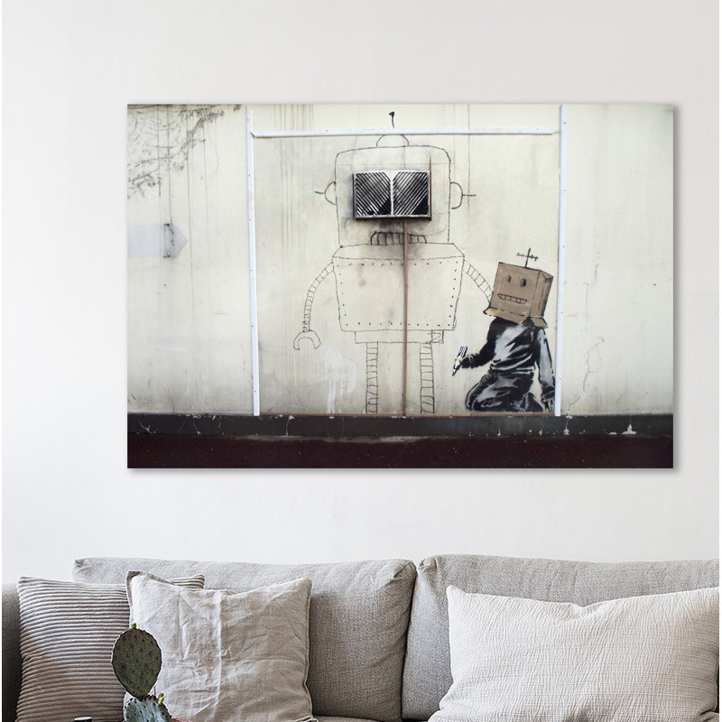 « torquay robot », reproduction d’impression sur toile tendue, H 12 po x l 18 po x P 1,5 po