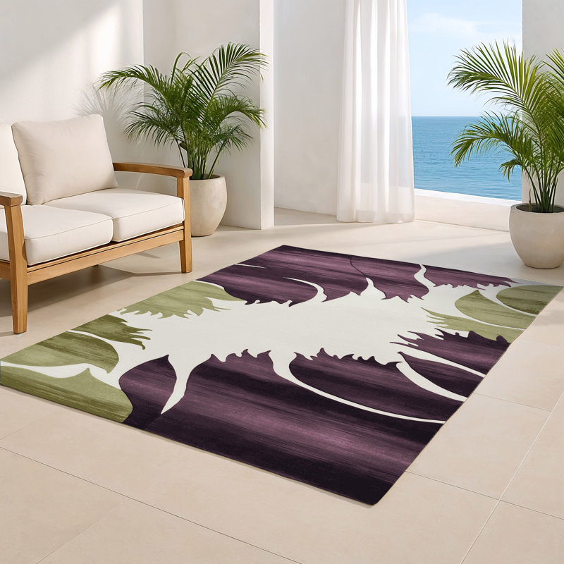 Tapis intérieur et extérieur brun Watercolor, Rectangulaire 8 pi x 10 pi