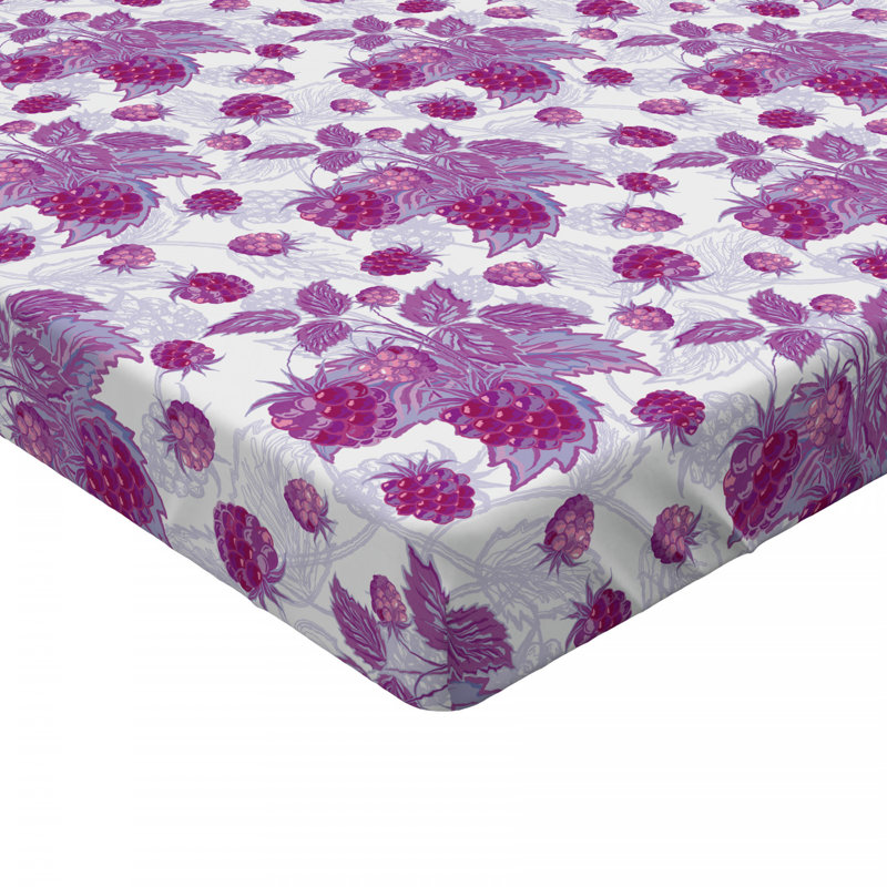 Mauve Microfiber Floral Fitted Sheet, Full Fitted Sheet