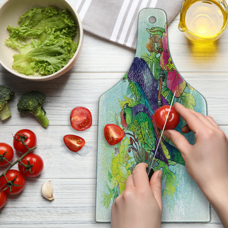 Multicolore planche à découper en verre trempé Ambesonne
