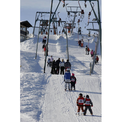 Skilift In The Bavarian Mountains by NetMartin - Wrapped Canvas Print
